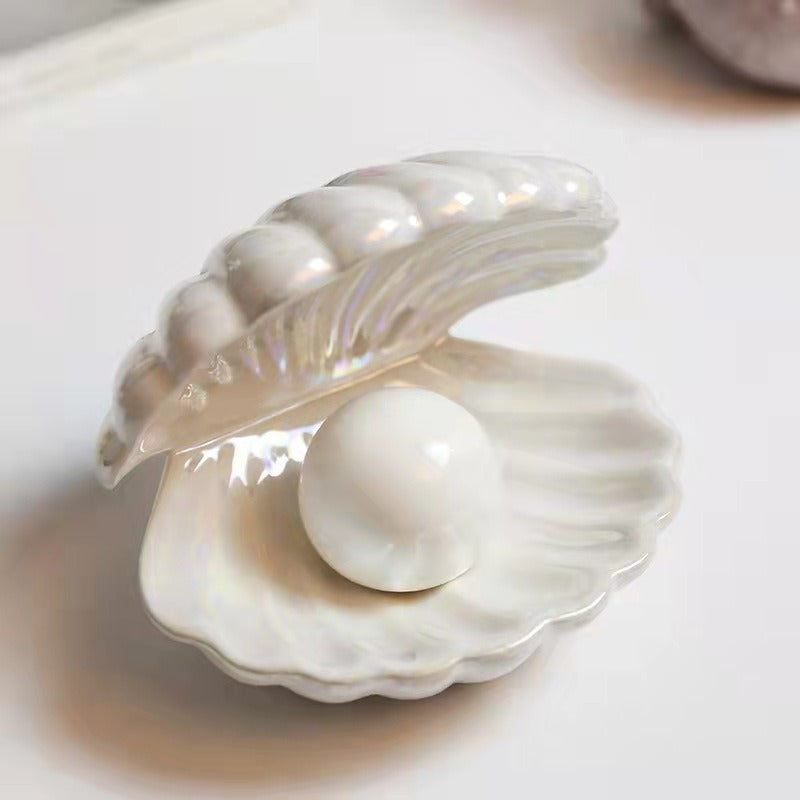 Creative Shell Night Light Bedroom Headlight Nordic Internet Celebrity Girl Heart Dream Pearl Ceramic Light Desktop Decoration - Korvel