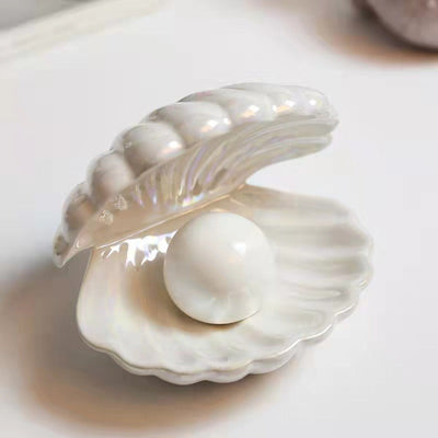 Creative Shell Night Light Bedroom Headlight Nordic Internet Celebrity Girl Heart Dream Pearl Ceramic Light Desktop Decoration - Korvel
