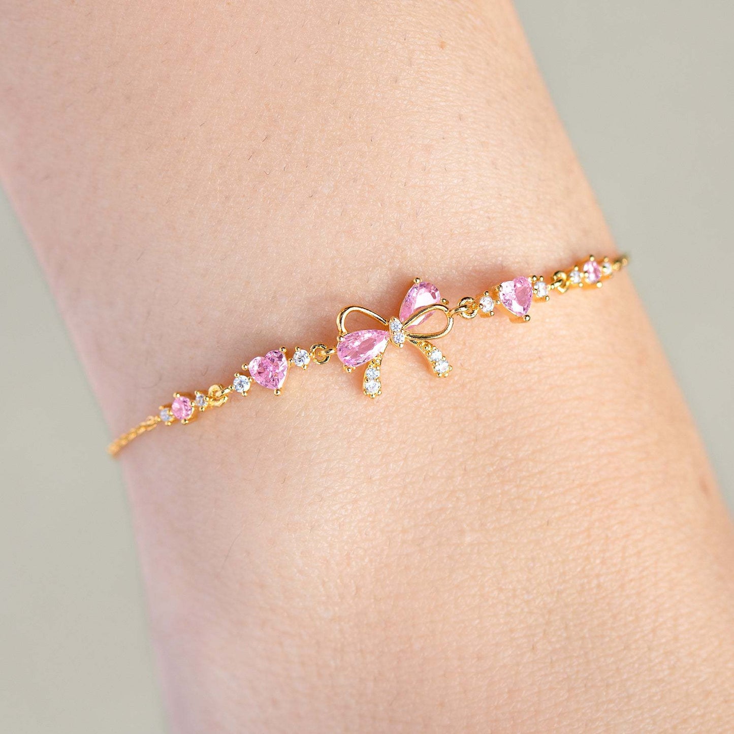 Ins Style Cute Sweet Bracelet Love Zircon Butterfly Festival Bracelet Women's Valentine's Day Gift Jewelry - Korvel