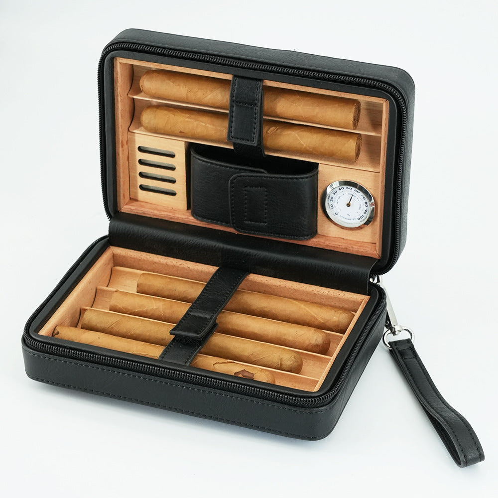 Cedar Wood Cigar Box Zipper Pack - 6-Piece Set