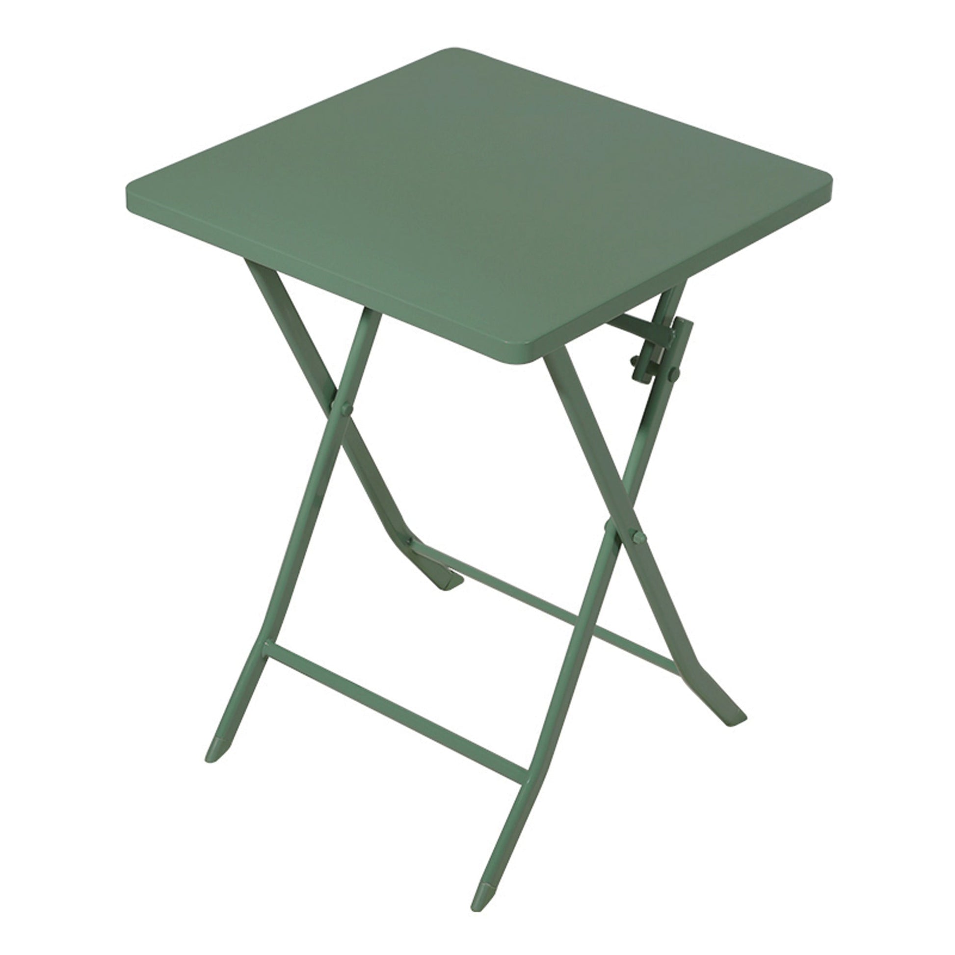 3 Piece Patio Bistro Set of Foldable SquareTable and Chairs, Dark Greem - Korvel