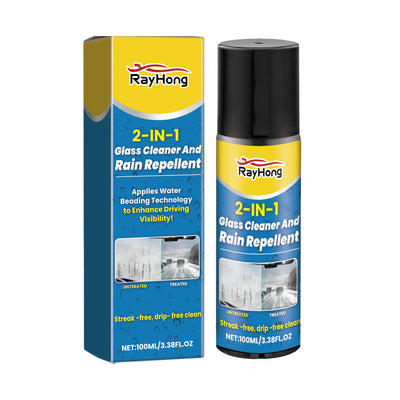 Nettoyant pour vitres de voiture 2-en-1 et agent anti-buée