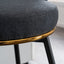 A set of 2 gray rotating bar stools - high backrest, adjustable, with elegant metal backrest decoration - Korvel