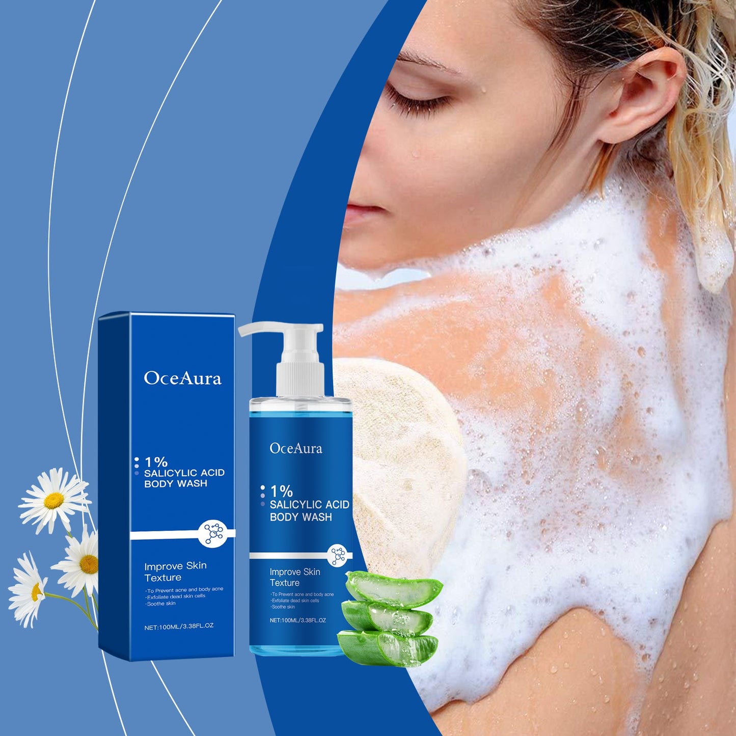 Salicylic Acid Body Wash Daily Gentle Cleaning, Exfoliating, Oil Control Refreshing, Clean, Comfortable And Lubricating - Korvel