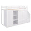 Functional Loft Bed with Storage and Shelves in White