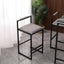 Set of 2 Counter Height Barstools Kitchen Island Stools (Gray with Back) - Korvel