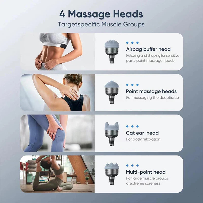 Smart Fascia Gun Massager Electric Booster Massage Gun for Body Massage Relaxation Cold   Hot Compress Fitness Muscle Pain Relie - Korvel