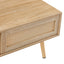 41.34" Modern Rattan Coffee Table with Sliding Door Storage