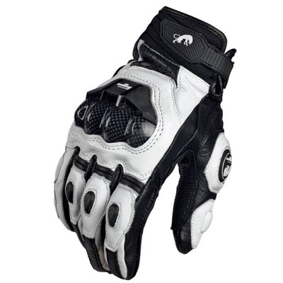 Motorcycle Gloves black Racing Genuine Leather Motorbike white Road Racing Team Glove men summer winter - Korvel