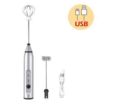 3-Piece Electric Milk Frother And Whisk Set - Korvel