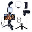 Premium Vlogging Kit with Tripod, LED Light & Microphone