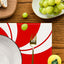 Christmas placemat red candy striped printed table mat holiday table decoration insulated mat coaster - Korvel