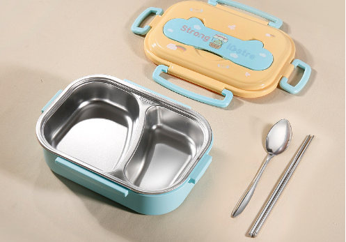 Food grade 304 stainless steel insulation compartment lunch box lunch box - Korvel