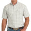 Men's Grey Plaid Arena Flex Short Sleeve Shirt - Korvel