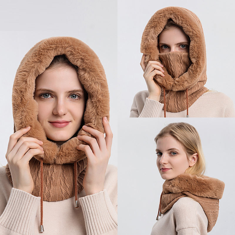Bonnet d'hiver premium avec écharpe intégrée pour activités de plein air
