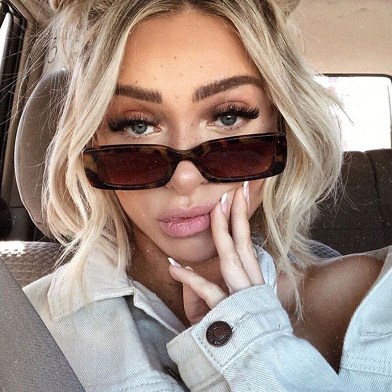 Trend Small Frame Sunglasses Female Square Sunglasses Olive Green Colorful Ins Street Shot Glasses - Korvel