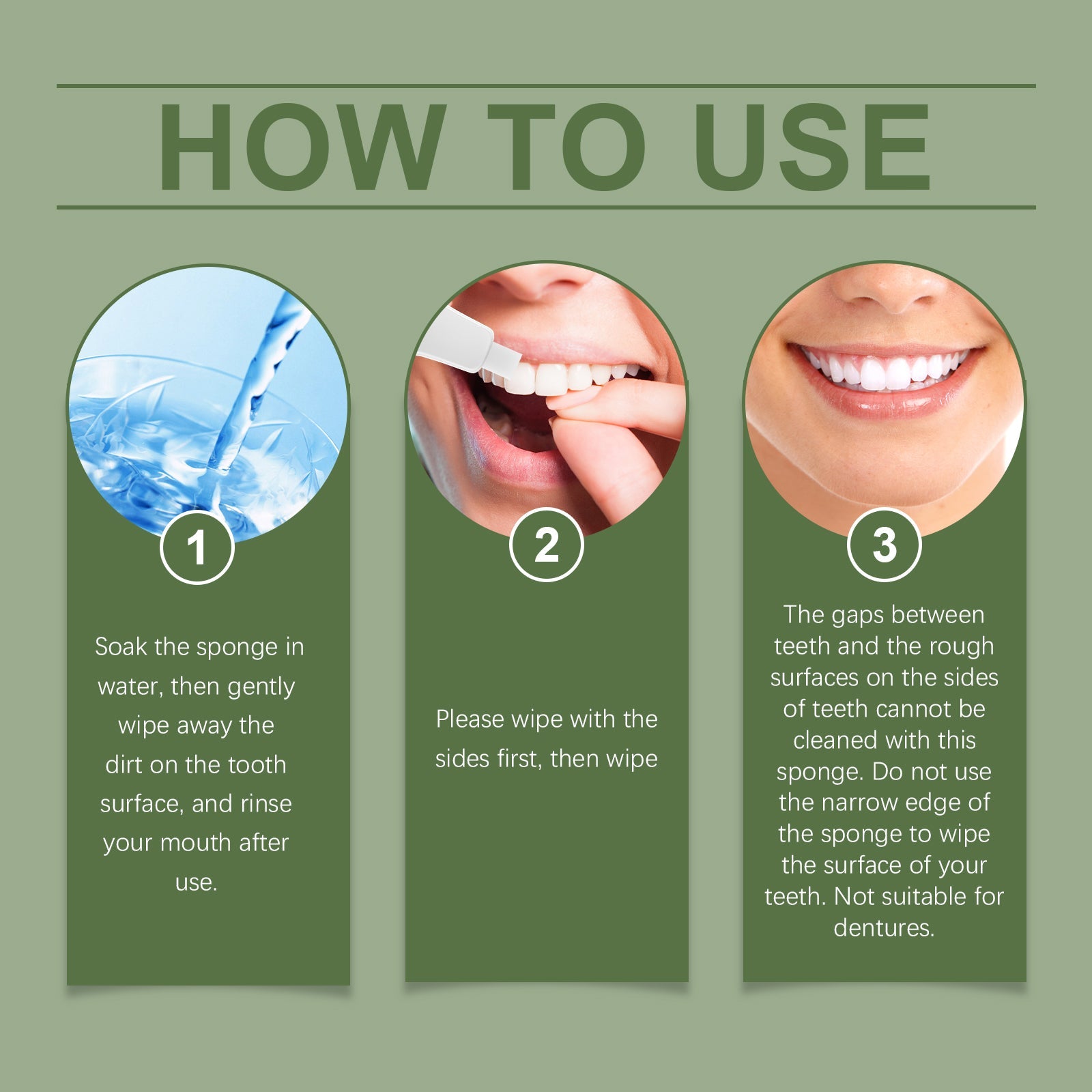 Sponge Tooth Cleaner Daily Care For Oral Hygiene Cleaning Teeth Stains Sponge Tooth Cleaner - Korvel