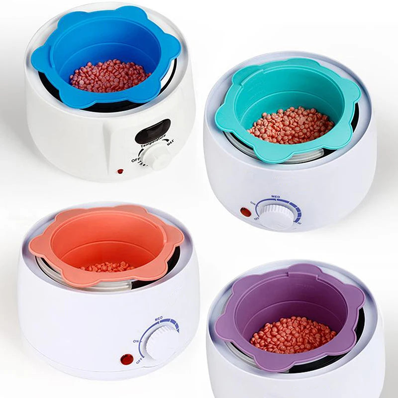 Wax Warmer Heat-resisting Replacement Silicone Bowls Hair Removal Wax With Stirring Stick Non-Stick Pan Hair Removal Tool - Korvel