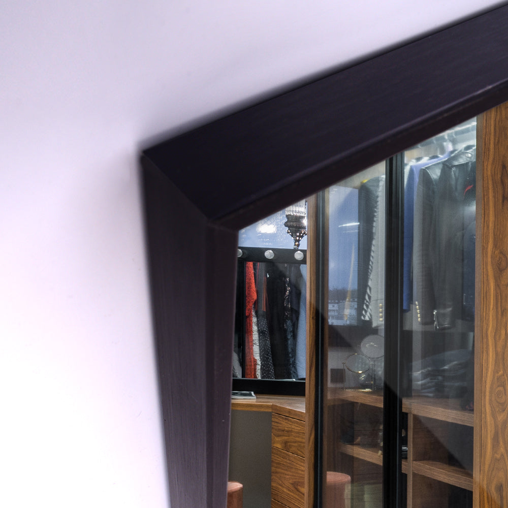 Modern Black Bathroom Mirror - 36x24 Inch Aluminum Frame