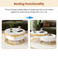 Mesa de café moderna redonda apilable con cajones en blanco