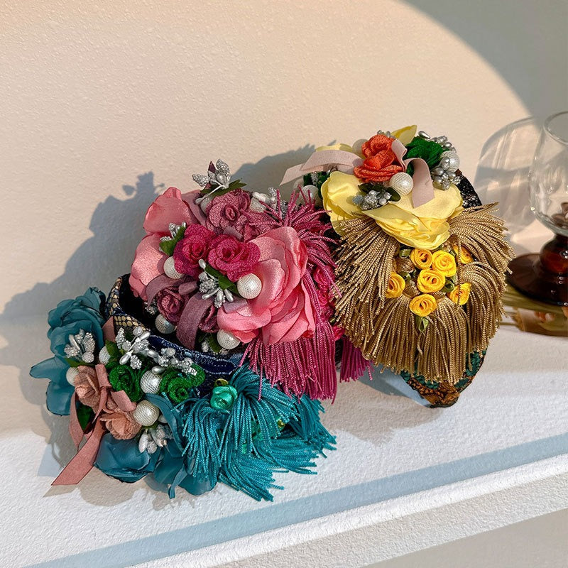 Fashionable and versatile handmade fabric flower headbands - Korvel