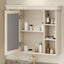 35'' x 28'' Blue Wall Mounted Bathroom Storage Cabinet with Mirror Door, Modern Bathroom Wall Cabinet with Mirror - Korvel