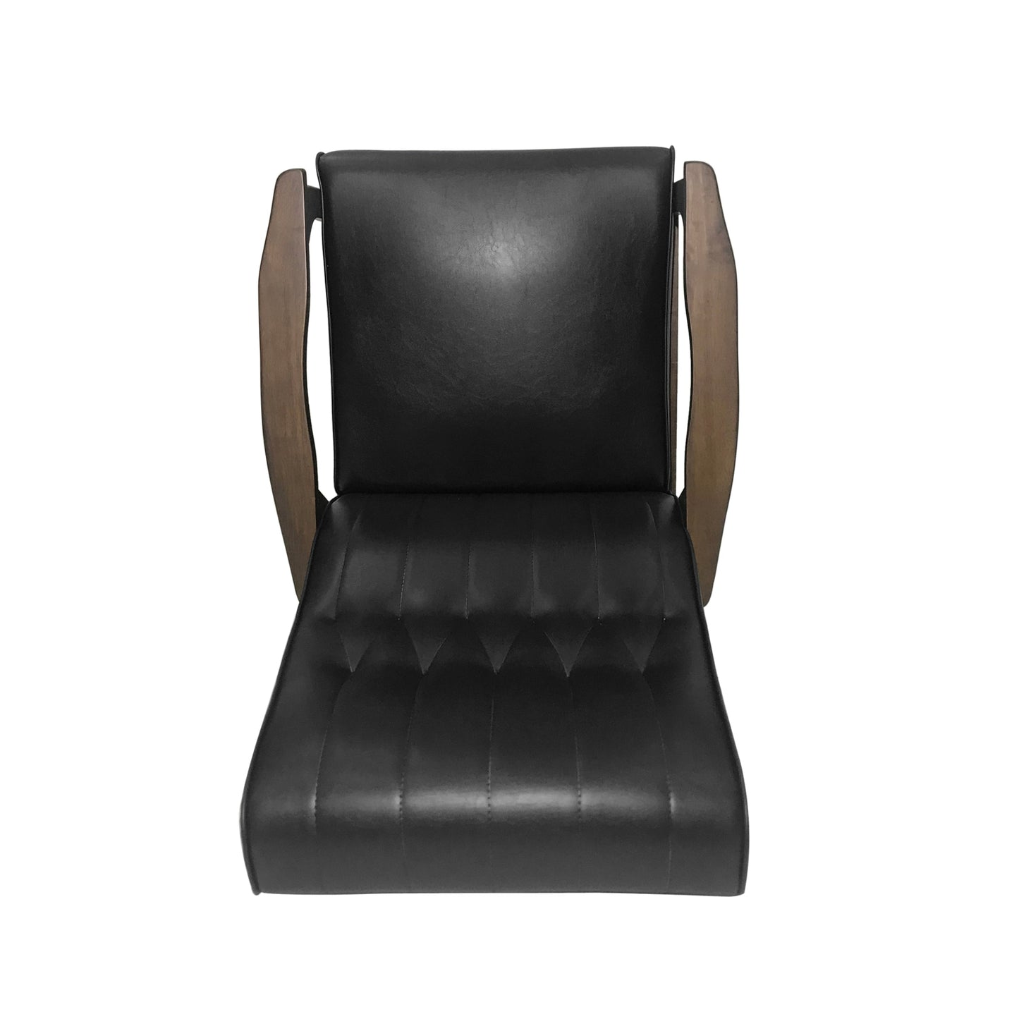 Mid Century Modern Upholstered Accent Chair in Matte Black