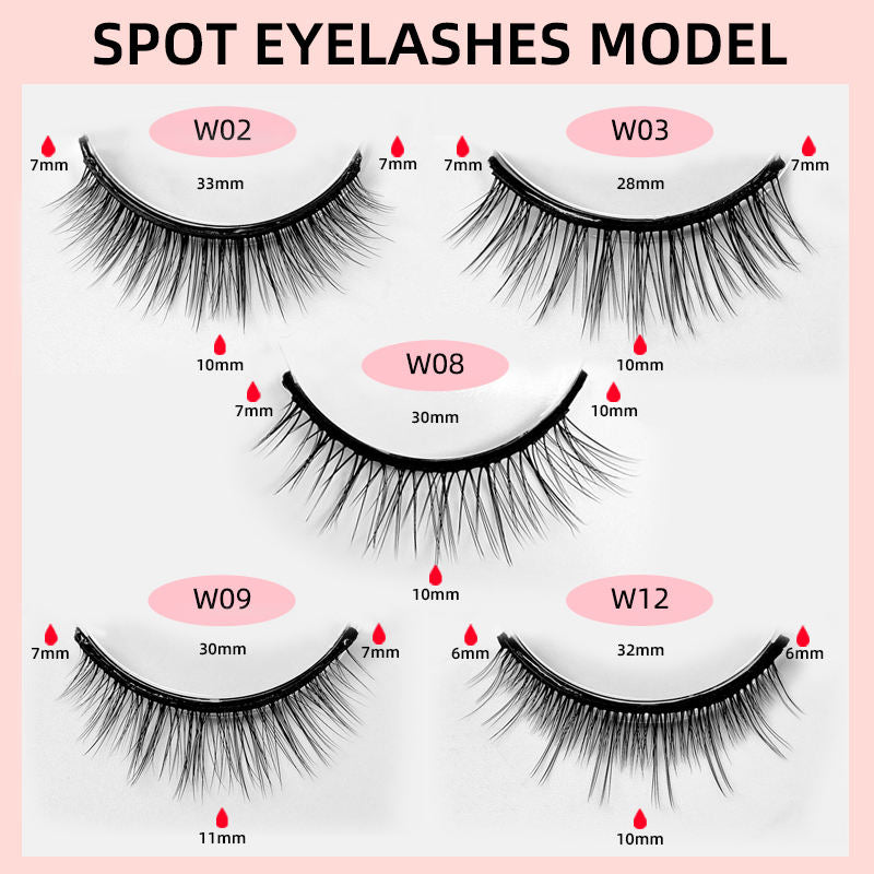 Self-Adhesive False Eyelashes - Natural Look, Three Pairs