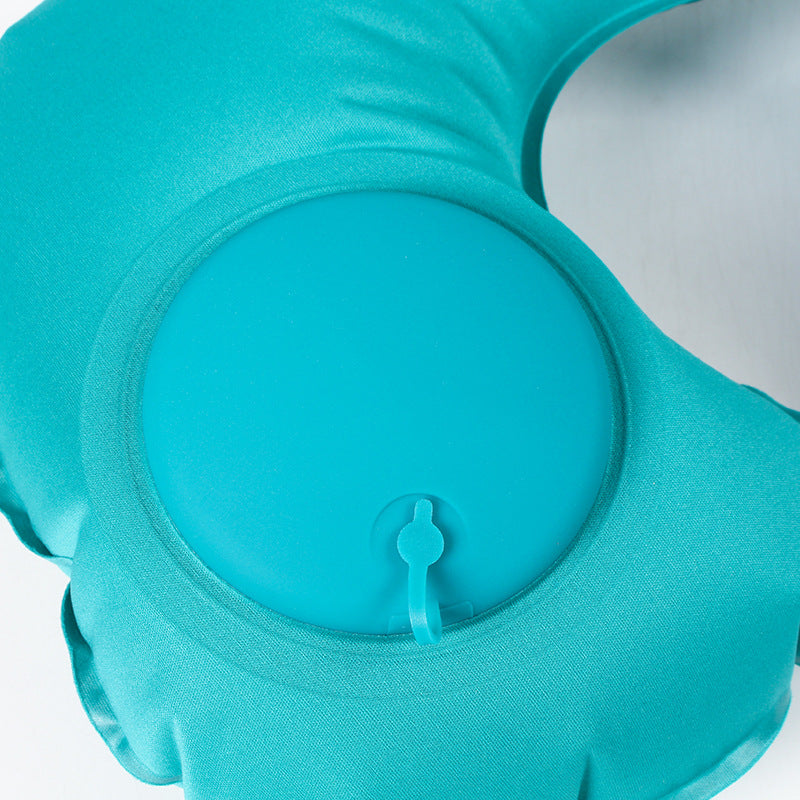 U Shape Neck Cushion Automatic Air Inflatable Pillow Compress Ring For Airplane Car Outdoor Travel - Korvel