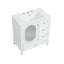 30" Bathroom Vanity with Sink, Bathroom Vanity Cabinet with Three Drawers and Door, Solid Wood and MDF, White - Korvel
