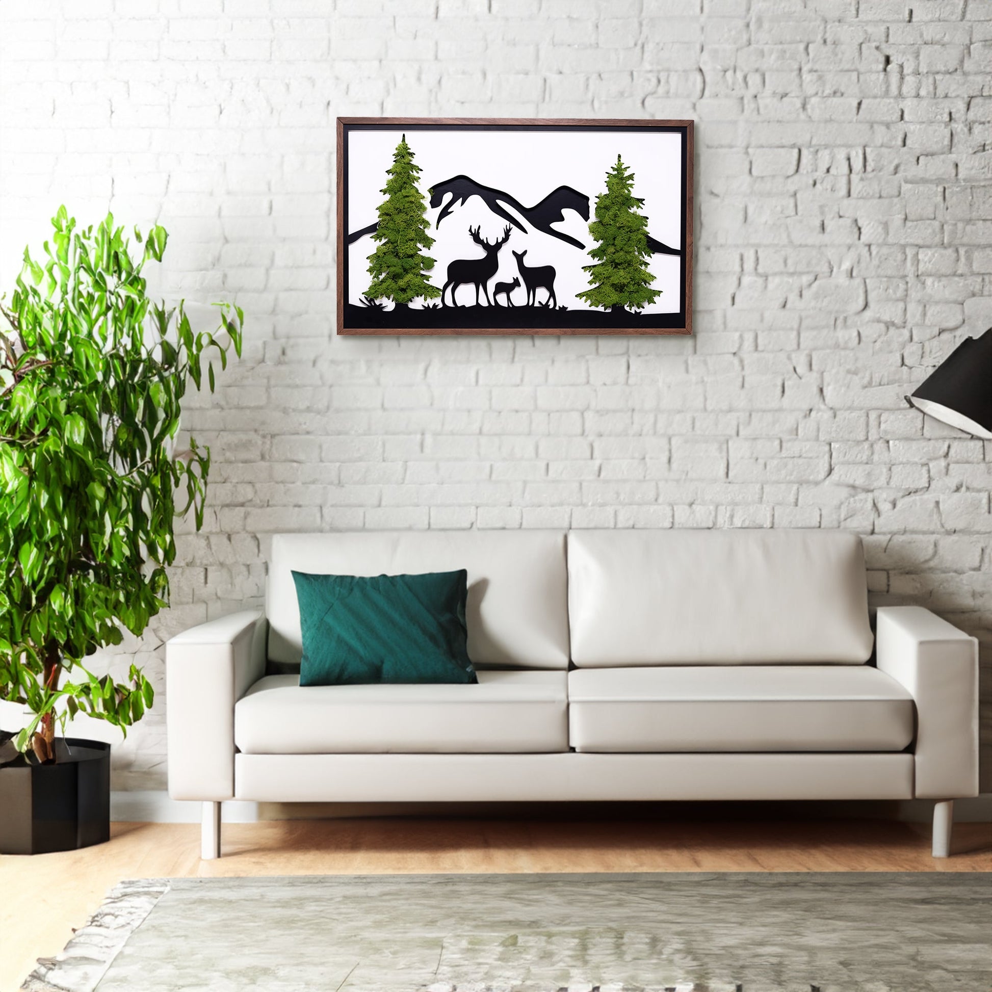 Deer Metal Art Moss Wall Decor - Korvel