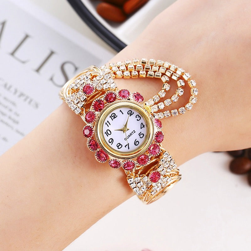 New trend and fashion women's watch with diamond inlaid digital quartz female bracelet watch - Korvel