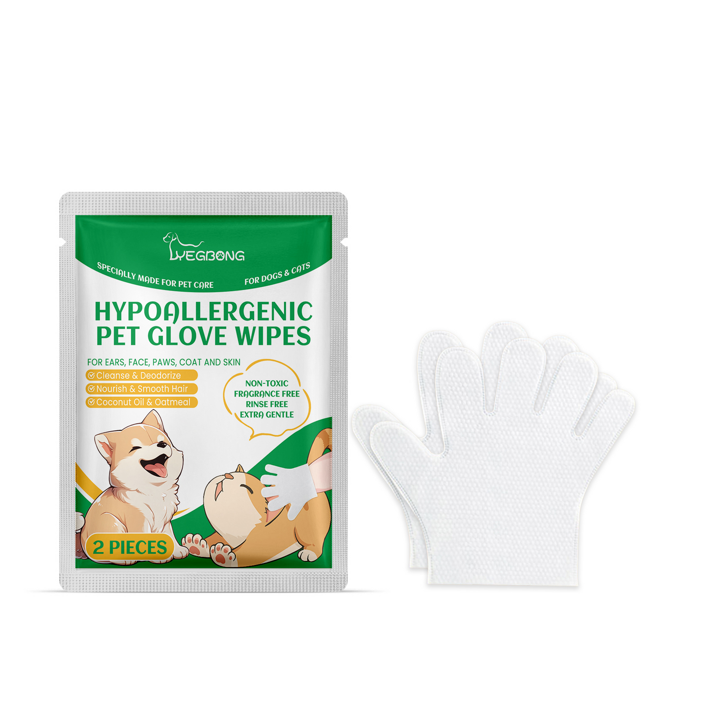 Pet Disposable Cleaning Gloves Dog Cat Hair And Skin Gentle Cleaning Care Gloves - Korvel