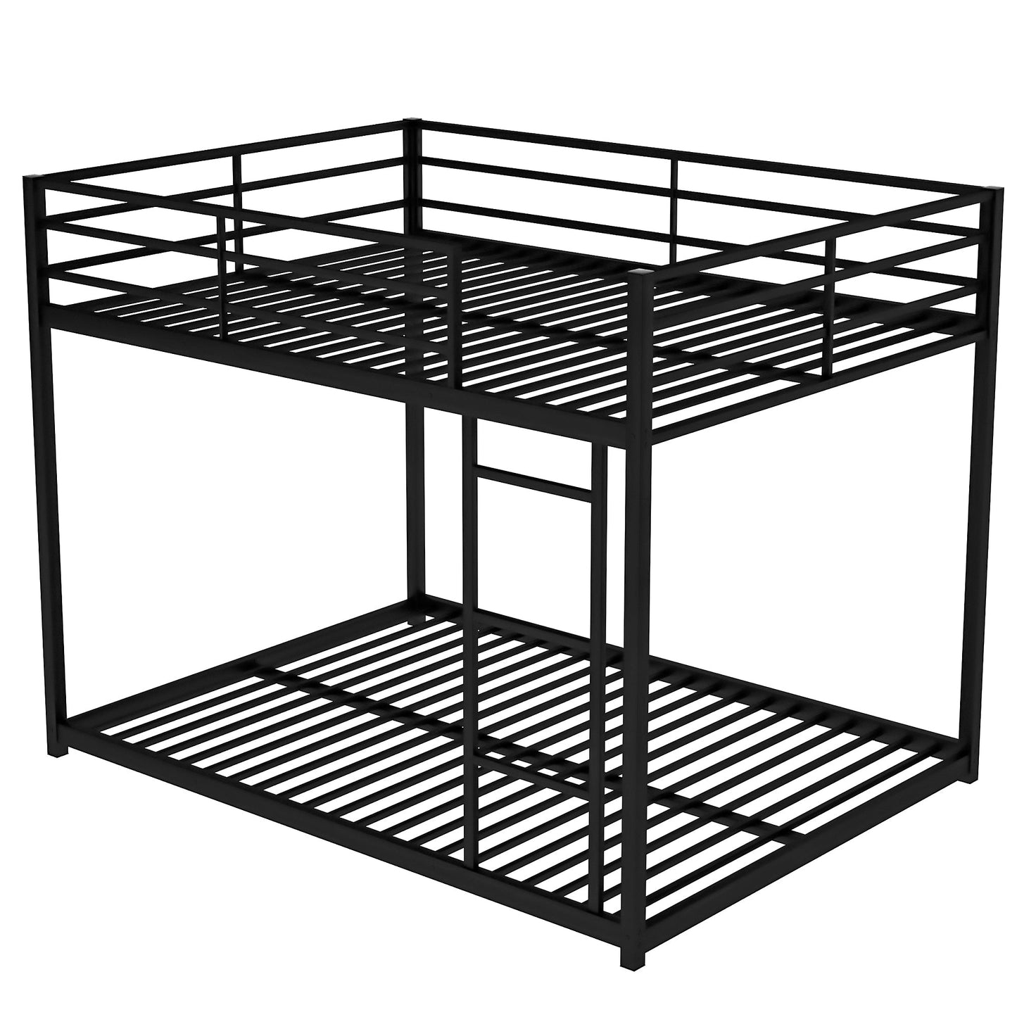 Full Over Full Metal Bunk Bed with Ladder - Black