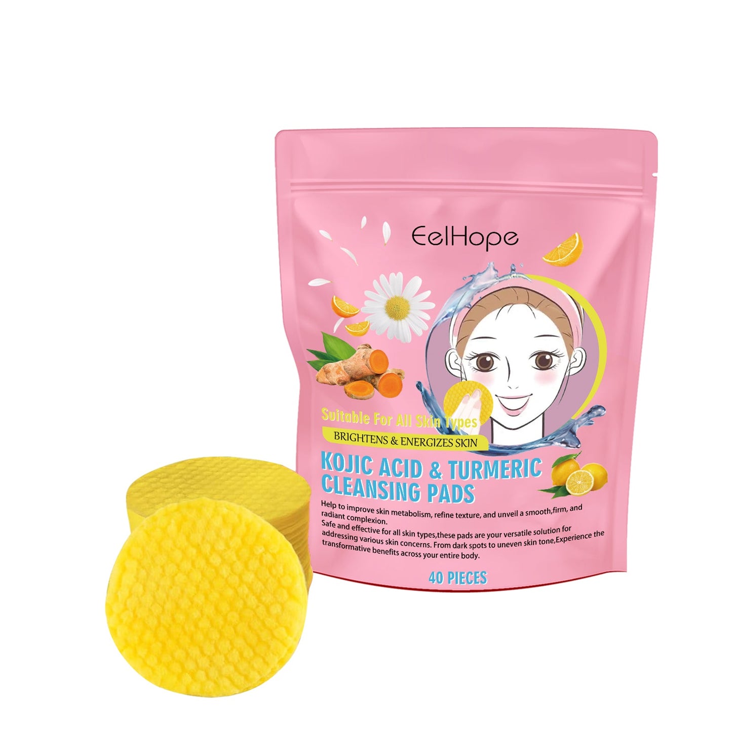 Turmeric Cleansing Pad Gently Cleanses Facial Skin And Hydrates And Moisturizes Skin Care Cleansing Pad - Korvel