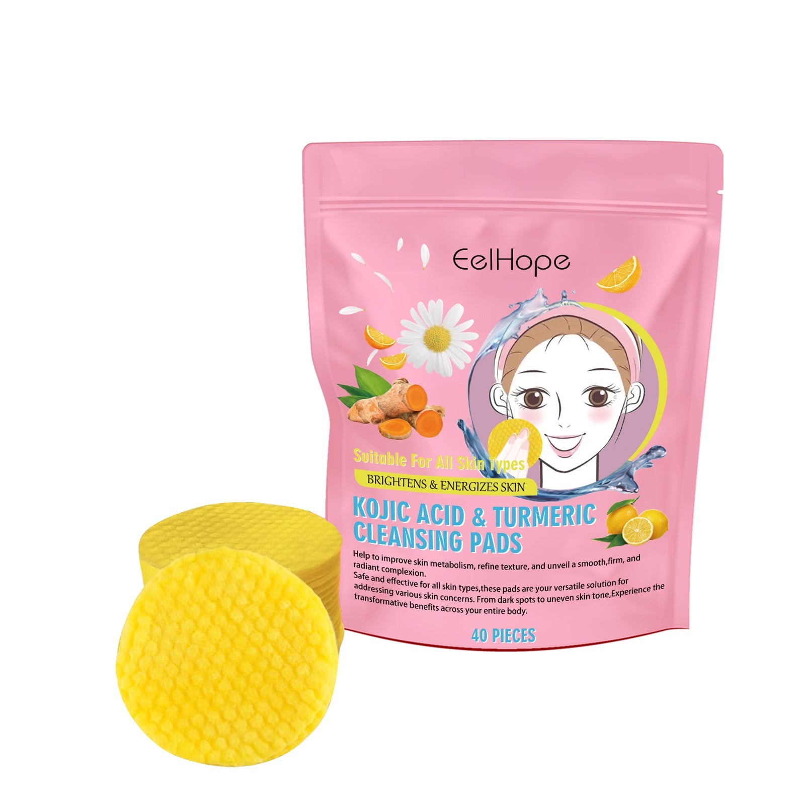 Turmeric Cleansing Pad Gently Cleanses Facial Skin And Hydrates And Moisturizes Skin Care Cleansing Pad - Korvel