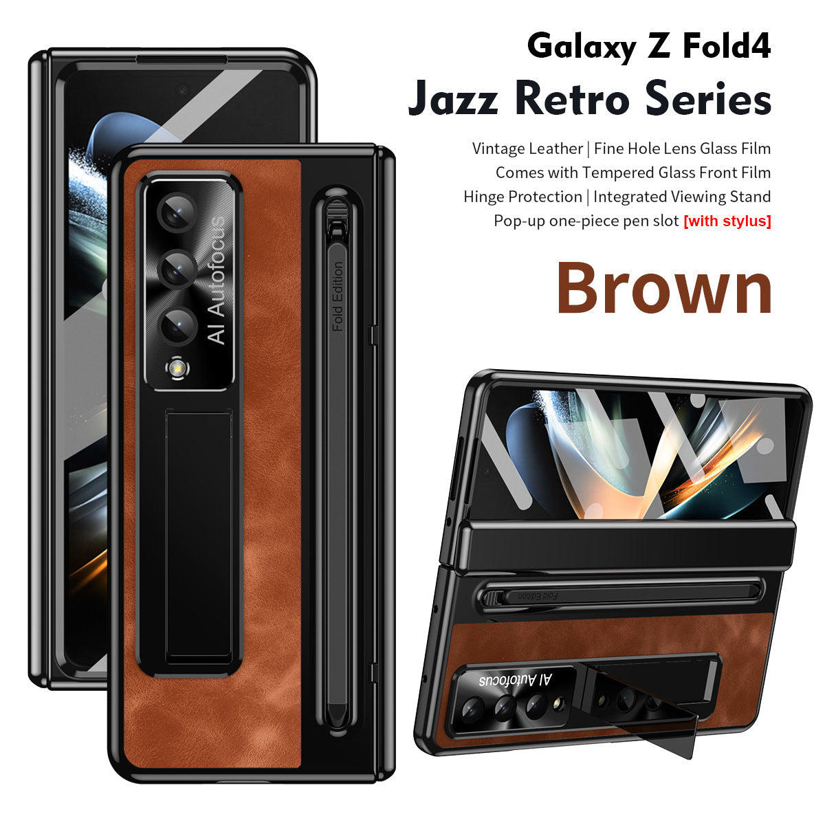 Suitable for Samsung zfold 5 phone case FOLD4 folding official pen slot case film integrated all inclusive anti fall protective case - Korvel