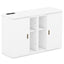 Lit Murphy Queen Size avec étagères et ports USB - Blanc