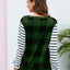 Plaid Striped Round Neck Long Sleeve T-Shirt - Korvel