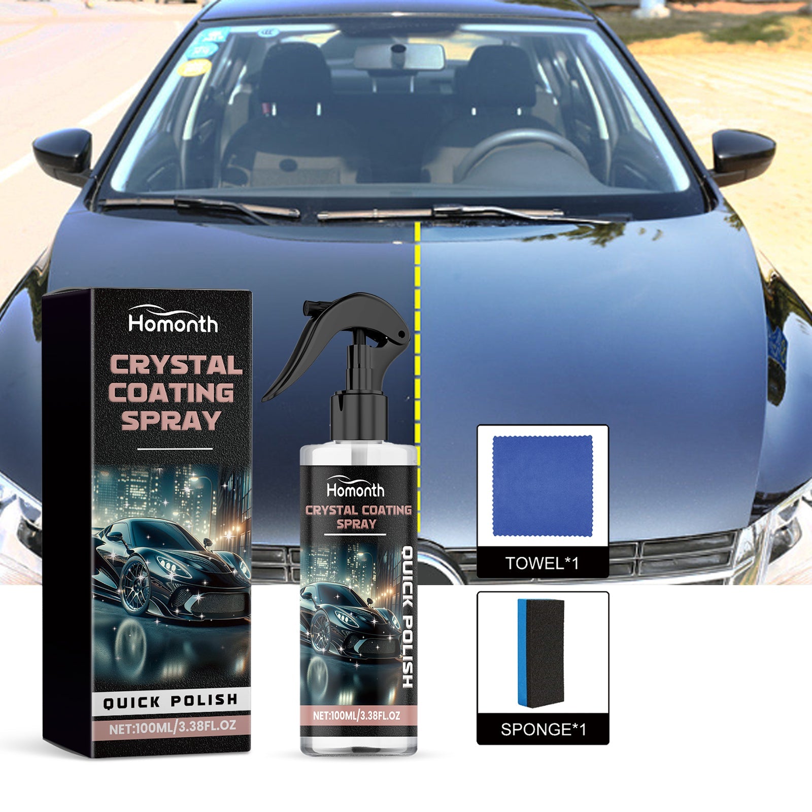 Crystal Coating Spray, Clean Water Stains And Dirt With New Bright Long-Lasting Maintenance Spray - Korvel