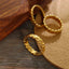 Anillo Elegante de Acero de Titanio Baño de Oro