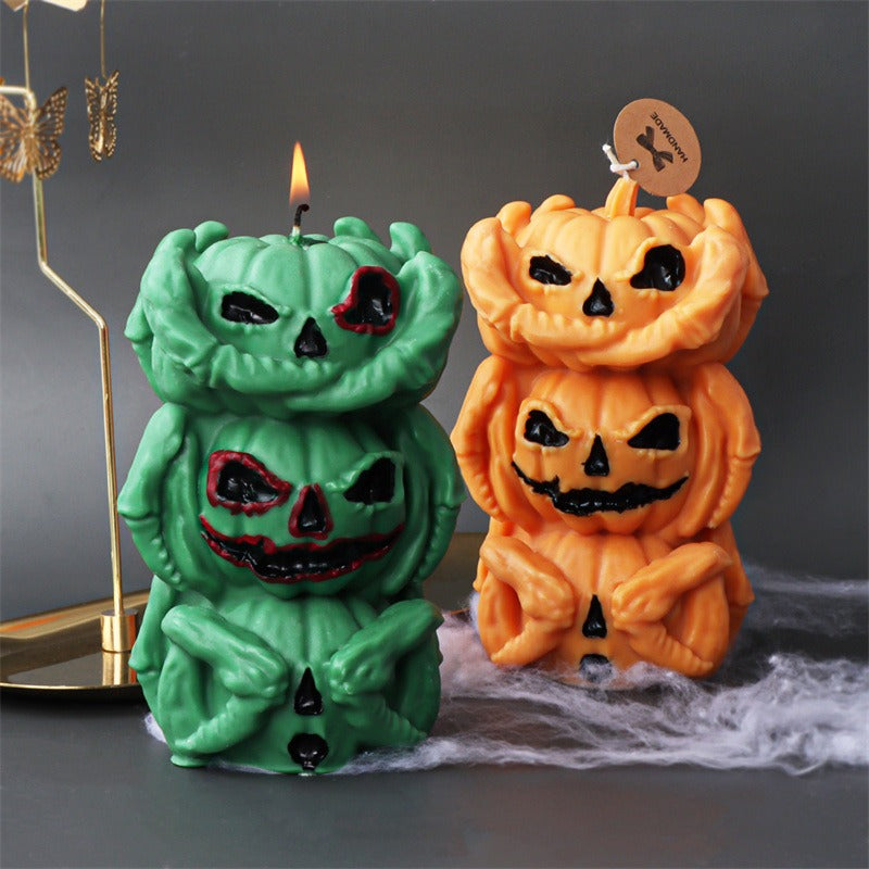 Molde de Silicona para Velas de Fantasma y Calabaza de Halloween
