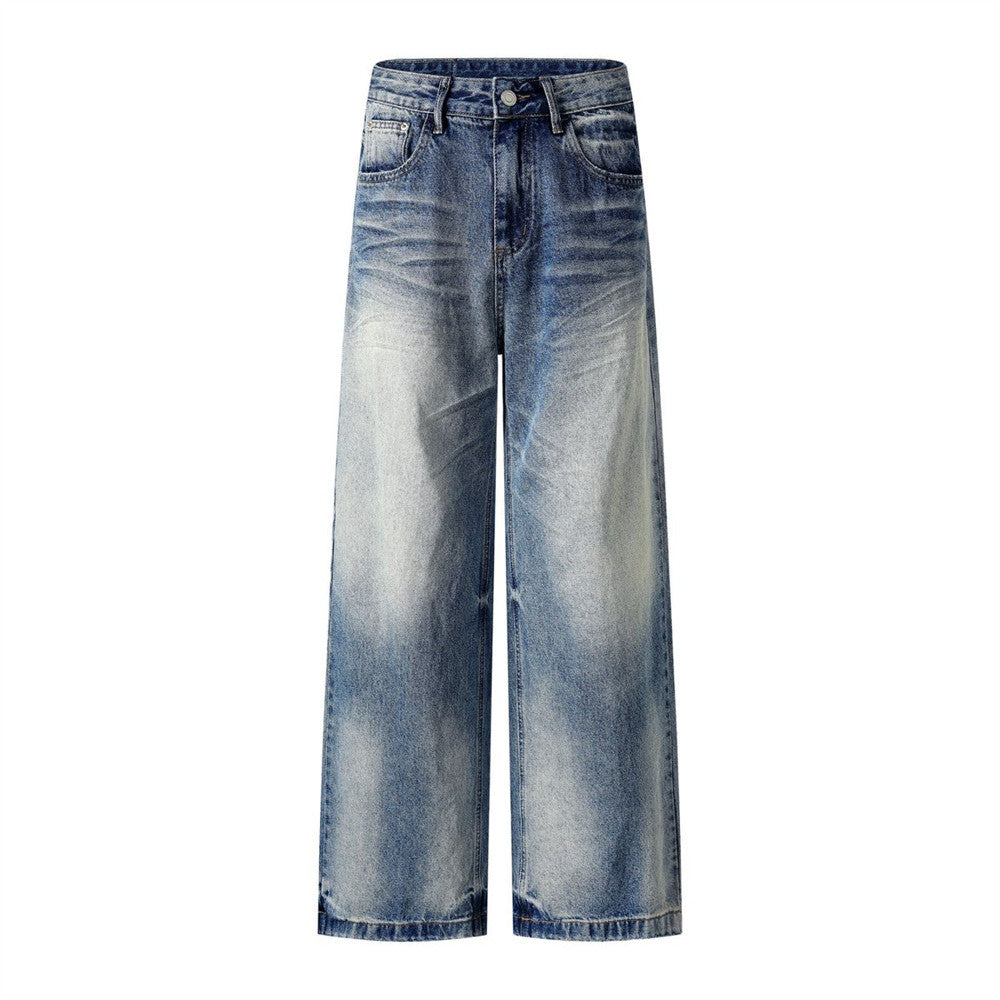 Jeans en denim délavé pour homme - Coupe décontractée