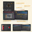 Cartera delgada RUNBOX RFID de cuero para hombres con caja de regalo - Negro carbón