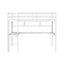 Twin Loft Bed with built-in desk and bookcase of three compartments, Guardrails and Ladder,White - Korvel