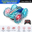 Colorful light wheel double-sided stunt amphibious remote control car watch dual control four-wheel drive power - Korvel