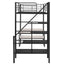 Twin Size Metal Loft Bed with Bench and Storage Staircase  Black - Korvel