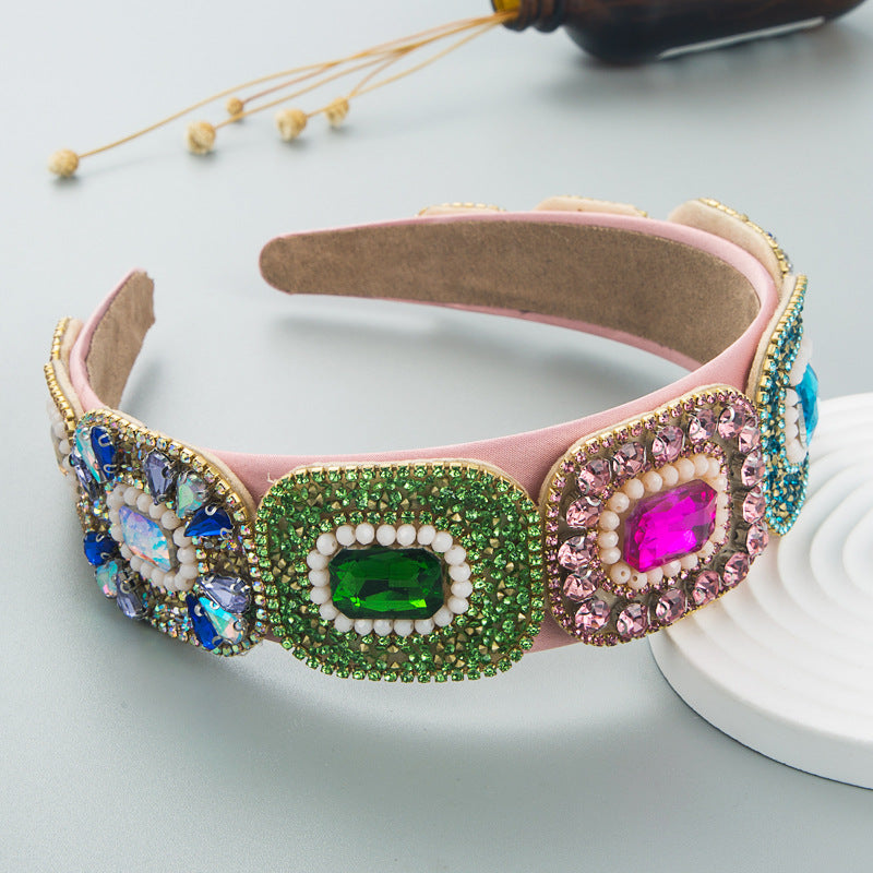 Hair Hoop Fashion New Bright Crystal Baroque Hair Band Hair Cave High Quality Small Fragrance Head Hoop Hair Accessories - Korvel