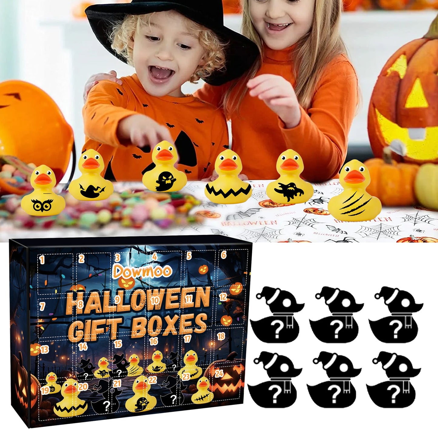 Boîte Surprise de Canard d'Halloween - Cadeau de Compte à Rebours