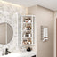 Glass Door Wall Mounted Corner Cabinet with Featuring Four-tier Storage  White - Korvel